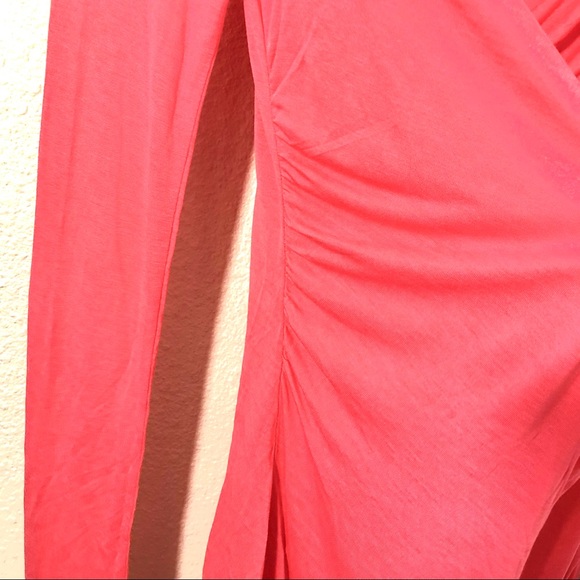 BEBE Set Long Sleeve Ruched Cowl Neck Top Plus Matching Tank Coral Sz S - Picture 8 of 11